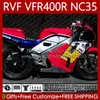 Body For HONDA RVF VFR 400 RVF400 R 400RR VFR 400R 94-98 80No.192 VFR400 R RVF400R NC35 V4 1994 1995 1996 1997 1998 VFR400RR VFR400R 94 95 96 97 98 Fairing Kit Red blue