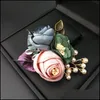 Pinnen, broches sieraden 2021 Koreaanse stoffen kunstbloembroche parel revers pins vrouwelijke bruiloft mode voor vrouwen kleding aessories drop leveren