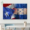 Målningar Puerto Rico och Honduras flagga Multi Panel 3 Piece Canvas Wall Art Home Decoration Oil Målning263h