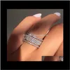 Cluster roda cheia de diamante anel de diamante de noiva de noivado de casamento para mulheres presentes Willl e Sandy Moda Y2ydo G0UIA