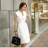 Summer Fashion Double-breasted Pencil Dress Women Sleeveless Patchwork Slim Suits Dresses OL Wear To work Vestidos 210529