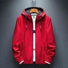 Autumn Jacket Waterproof Sping Men's Youth Korean Style Slim Hood Trend Fashion Red Casual Black Coat Windbreaker Male 211110