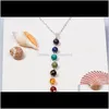 Hangers sieraden drop levering 2021 7 hanger met echte stenen -mala y -vormige ketting kettingen -reiki chakra genezende energie kralen yoga nek