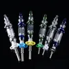 Wholesale Micro NC Set Mini Nectar Collector Kit Hookahs 10mm 14mm Nector Collectors Dab Straw Oil Rigs Glass Water Pipe Titanium Tip