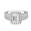 Choucong marque unique superbes bagues de mariage bijoux de luxe en argent sterling 925 coupe princesse topaze blanche CZ diamant éternité femmes337y