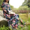 ZANZEA Femmes Maxi Robe longue 2021 Vintage Robes à imprimé floral à manches longues Poches Casual Loose Robes Plus Taille Robe Bohème X0521