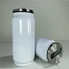 Sublimation 12oz Cola-Dosen Wasserflasche Getränkedose Becher doppelwandiges Edelstahl-Isolier-Vakuumglas mit Deckel Sublimationsrohling für Heimwerker