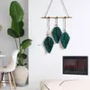 Macrame Leaf Handvävd bomullsapet Tapestry Pendant Wall Hanging Wedding Decoration Bedroom Bedside Wall Hanging Home Decor