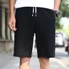 Sommarbyxor Shorts för män Casual Solid Svart Bomull Boardshorts Man Classic Drawstring Beach Sweat Clothing 210714