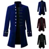 Men's Trench Coats Mens Retro Steampunk Tailcoat Long Peacoat Gothic Victorian Coat Buttons Cosplay Overcoat Outwear
