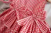 Summer Girls' Dress Plaid Casual senza maniche Party Princess + Fasce per bambini Cute Baby Kids Girls Abbigliamento 210625