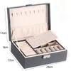2021 Podwójne aksamitne pudełko biżuterii o wysokiej pojemności skórzane pudełko do przechowywania biżuterii dużych kosmicznych pudełko na prezent Organizer 232X