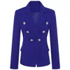 HIGH QUALITY Runway Designer Blazer Jacket Women's Metal Lion Buttons Double Breasted Outer Coat S-XXXL 211019