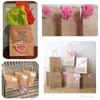 Confezione regalo 10 Pz / lotto Borse nere e marroni con manici Scatola di imballaggio di carta Kraft riciclabile Forniture per decorazioni per feste Baby Shower