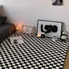 Checkerboard Printe Carpets Large Area Rugs for Living Room Non-slip Kid Play Mat Soft Bedside black Rug Floor bedroom decor 220301