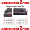 Elastyczna sofa Pokrywa Slipcover do salonu 1/2/3/4 Seatter Stretch L-Shaped Corner Protector Farmair Kanapa S 211116