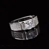 1ct D Color Male Moissanite Rings Full S925 Sterling Silver Platinum Plated Men Ring Fine Jewelry Pass Diamond Tester