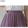 Fashion Streetwear Pleated Culotte Mujer Pants Blue Black Purple Chiffon Trousers Stretch High Waist Loose Wide Leg Women 210915