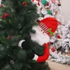 105cm Santa Claus Hugs The Tree Doll Snowman Christmas Tree Ornament Festive Decoration Atmosphere Cloth Xmas Cute Pendant Decor 211122