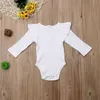 Macacões 2021 Brand Born Infant Crianças Bebê Meninas Meninos Autumn Causal Bodysuits Rufles Manga Longa Sólida Jumpsuits Quente Outfit 0-24m