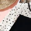 Baby meisjes mode jurken lente herfst kinderen polka dots kleding peuter patchwork outfits meisje casual vestidos 210429