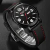 Polshorloges militaire horloge digitale display lichtgevende handen lederen waterdichte quartz dual kalender top merk mode casual mannen