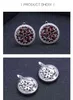 GEMS BALLET 1165Ct naturel rouge grenat pierres précieuses boucles d'oreilles bague en argent Sterling 925 ensemble de bijoux ronds pour les femmes mariage