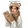 Basker Kawaii Cartoon Sweet Sweet Panda Ear Cap Plush Hat Scarf Women Birthday Present Varma vinter Tjock Mitten Windproof Set Delm22