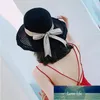 Mosodo Kvinnor Bucket Hat Solskyddsmedel Bow Knot Stickad Hollow Out Ribbon Ladies Fällbar Utomhus Strand Sommar Retro Cap Fabrikspris Expert Design Kvalitet Senaste Style