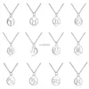 12 Constell Pendant Necklace Silver Gold Stainless Steel Zodiac Horoscope Sign Necklace Chains for Women Fashion Jewelry Will and Sandy Virgo Libra Taurus Gemini