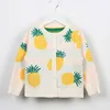 Autumn Winter Baby Boys Girls Pineapple Cardigan Coat Children Clothing Long Sleeve Knitted Kids 210429