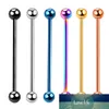 10Pcs/lot Surgical Steel Long Industrial Barbell Ring Ear Cartilage Helix Piercing Bar Tongue Nipple Ear Piercing Body Jewelry Factory price expert design Quality