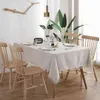 Toalha de mesa de linho borla retangular decoração casamento decoração de café toalha toalha branco xmas para 211103