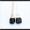 Rock Quartz Tourmaline Irregular Healing Crystal Necklace Black Pendant Druzy Jewelry Natural Chakra Stone Qylsfh Vaega Lsgxa