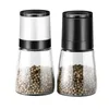 Manual salt and pepper grinder pulverizer Transparent glass jar spice seasoning bottle grain mill sprayer 220311