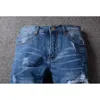 Jeans da uomo classici denim hip hop firmati Jean Hole Pantaloni da motociclista strappati effetto consumato Pantaloni rock da motociclista slim fit