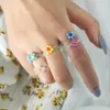 glass flower rings