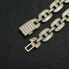 Удолосый из CZ Cuban Link Chain Tennis Bracelet New Fashion Charm Hip Hop Bling 16 -миллиметровый браслет с носовой цепью мужской свиньи с кубическими подарками циркона для мужчин и женщин Биджо