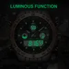 Män Sport Analog Led Display Digital Watch Vattentät Fashion Black Rubber Strap Fritid Klocka Reloj Hombr Armbandsur