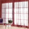 Curtain & Drapes Flock Printing Tulle Sheer Curtains For Living Room Bedroom Voile Organza Fabric Window Treatment