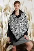 Scarves Naizaiga Black White Zebra Striped Print Wool Modal Blending Thick Winter Square Female Shawl Women JY1229487409