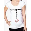 Baby Laddar 2022 Tryckt Gravid T-shirt Toppar Maternity Short Sleeve T-shirt Graviditet Tees Shirt Ny mamma Kläder 20220305 H1