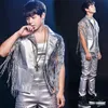 silver sequin vest top