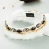 PROLY New Fashion Women Headband Fluffy Fluff Winter Hairband Adult Luxurious Rhinestone Baroque Hair Accessories Wholesale X0722