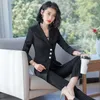 Women's pants suits interview set high-quality fabric professional office ladies blazer Fashionable elegant skirt 210527