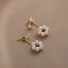 2021 Fashion Slim Flower Earrings Trace Pearl Women039s Korean Temperament Net Red Long Women7060676