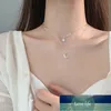 Hot 925 Sterling Silver Exquisite Moon Choker Shining Star Double Necklace Party Gift Mode Smycken För Kvinnor SNK032 Fabrikspris Expert Design Kvalitet Senaste