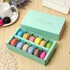 5 färger godis färg macaron box 12 celler gåva wrap tårta kex muffin lådor 20 * 11 * 5cm matförpackning gåvor papper rre11579