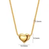 Pendant Necklaces Gold Color Minimalist Smooth Tiny Heart Necklace For Women Jewelry 2021 Valentine's Day Gift Drop