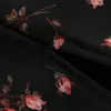 Kadın Etek Moda Zarif Vintage Siyah Çiçek S Bayan Yüksek Bel Midi Seksi Yan Yarık Kadın S 210619